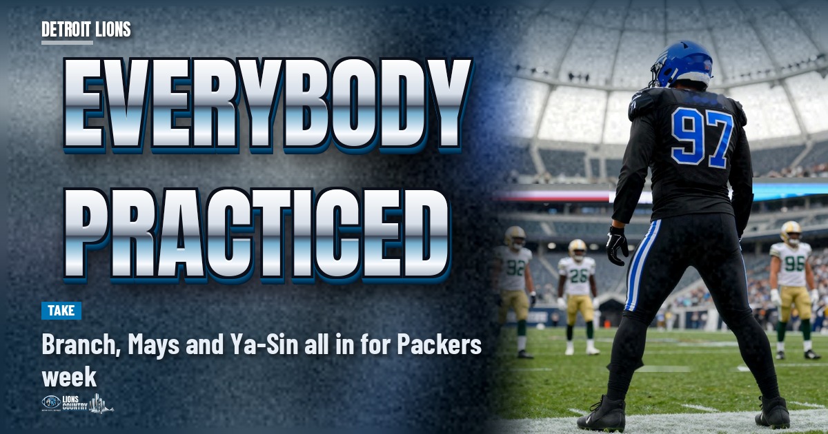 Everybody Practiced: Lions Open Packers Week With Full Attendance