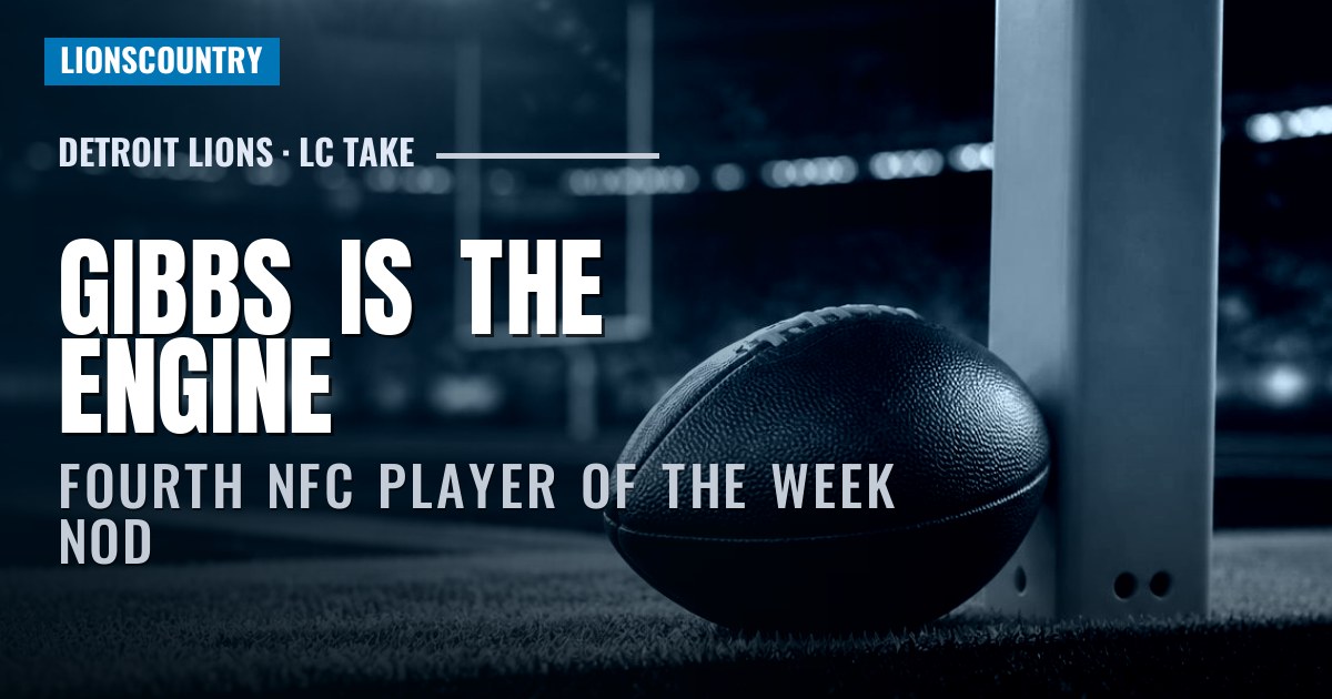 Jahmyr Gibbs' Fourth NFC Player of the Week Award Shows He's the Engine of This Lions Offense