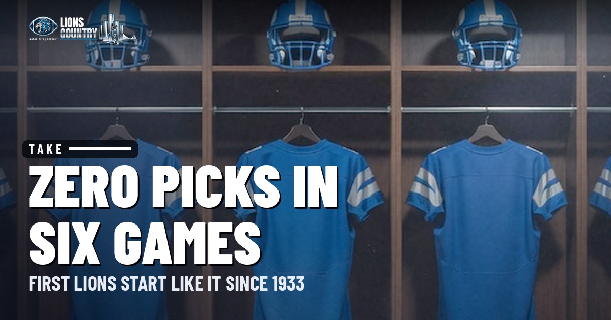 Not Since 1933: Six Games In, the Lions Still Haven't Thrown an Interception