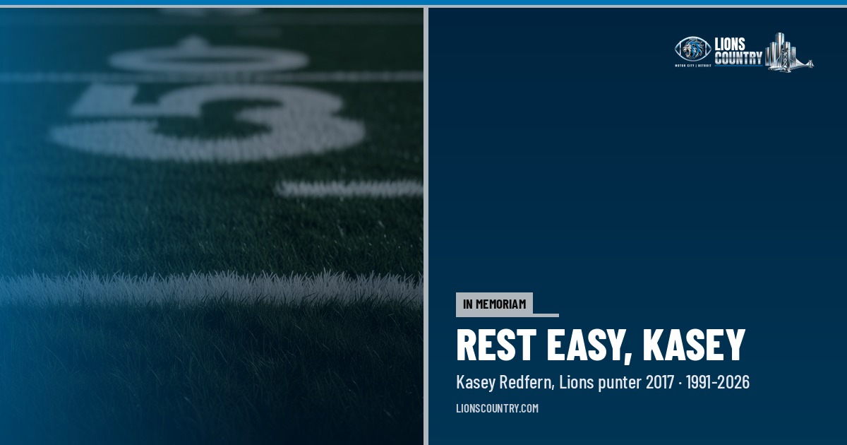 Remembering Kasey Redfern, Former Lions Punter, 1991-2026